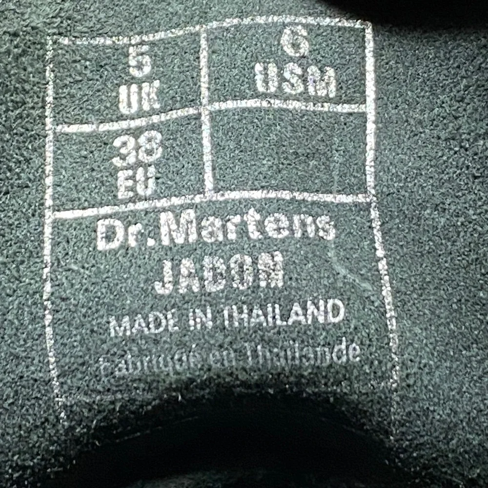 Dr.‎ Martens Jadon Platform Boots Mens 6 Black Leather 8 Eye Zip Up Quad Sole